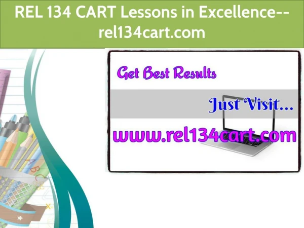 REL 134 CART Lessons in Excellence--rel134cart.com