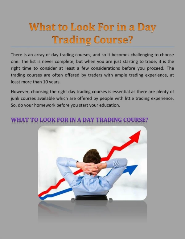What to Look For in a Day Trading Course?