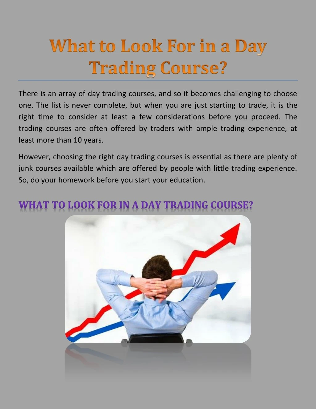 there is an array of day trading courses