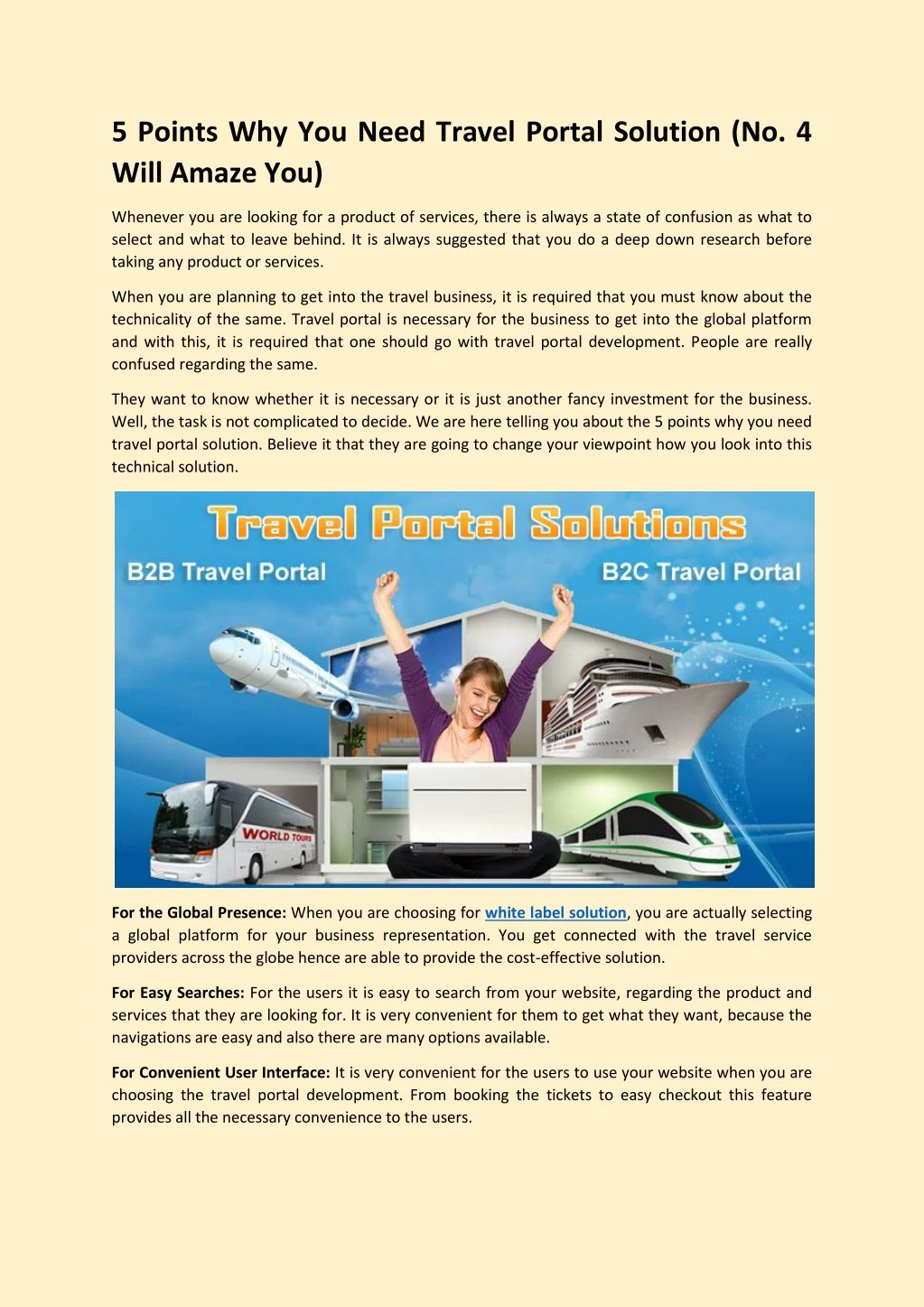 5 points why you need travel portal solution