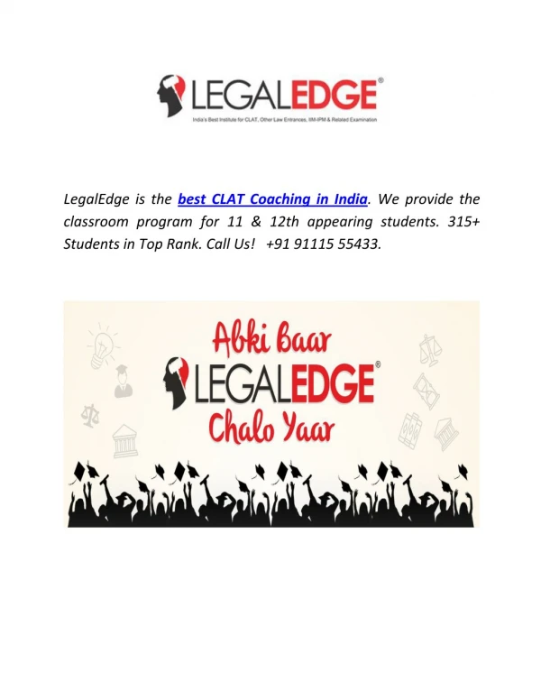 Best CLAT Coaching in India