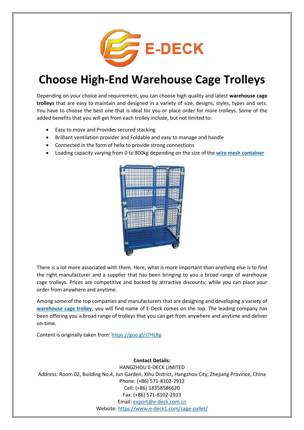 choose high end warehouse cage trolleys
