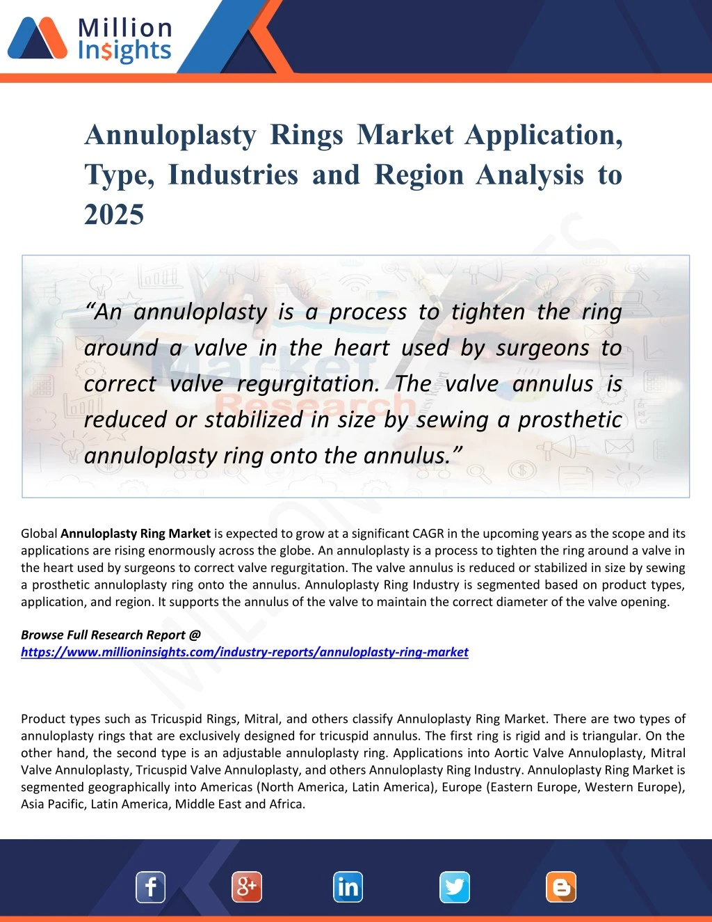 annuloplasty rings market application type