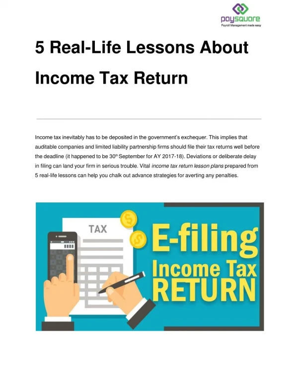 5 Real-Life Lessons About Income Tax Return
