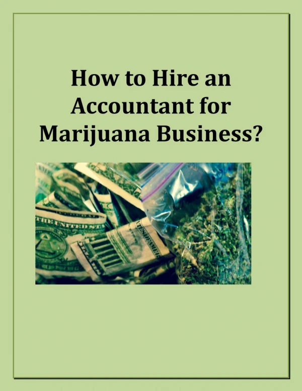 How to Hire an Accountant for Marijuana Business?
