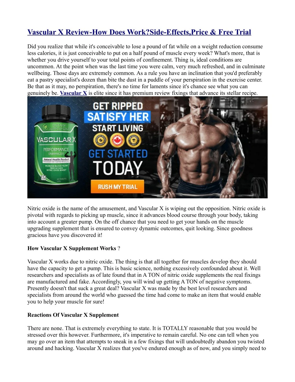 vascular x review how does work side effects