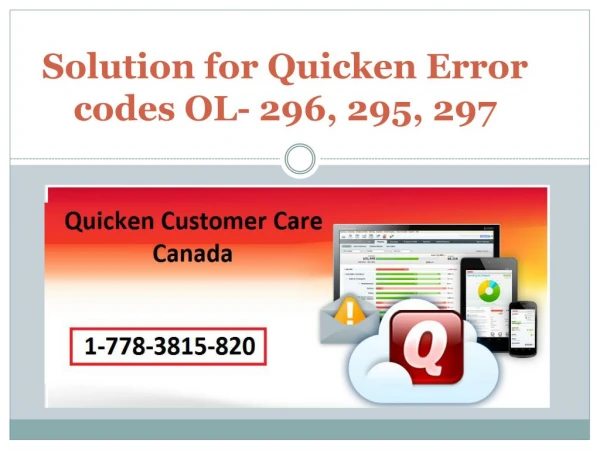 Solution for Quicken Error codes OL- 296, 295, 297