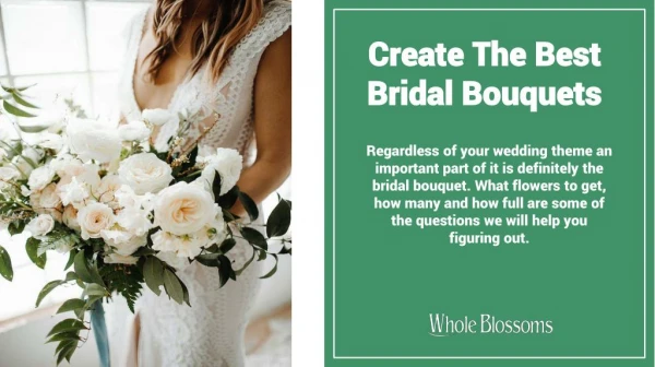 Find Gorgeous Bridal Bouquets from Whole Blossoms at the Wholesale Prices