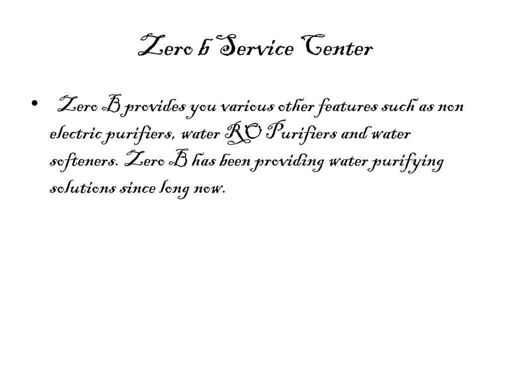 zero b service center