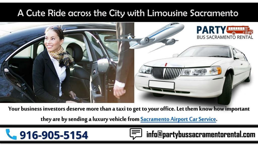 a cute ride across the city with limousine