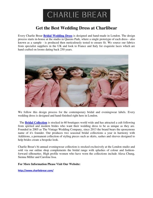 Get the Best Wedding Dress at Charlibear