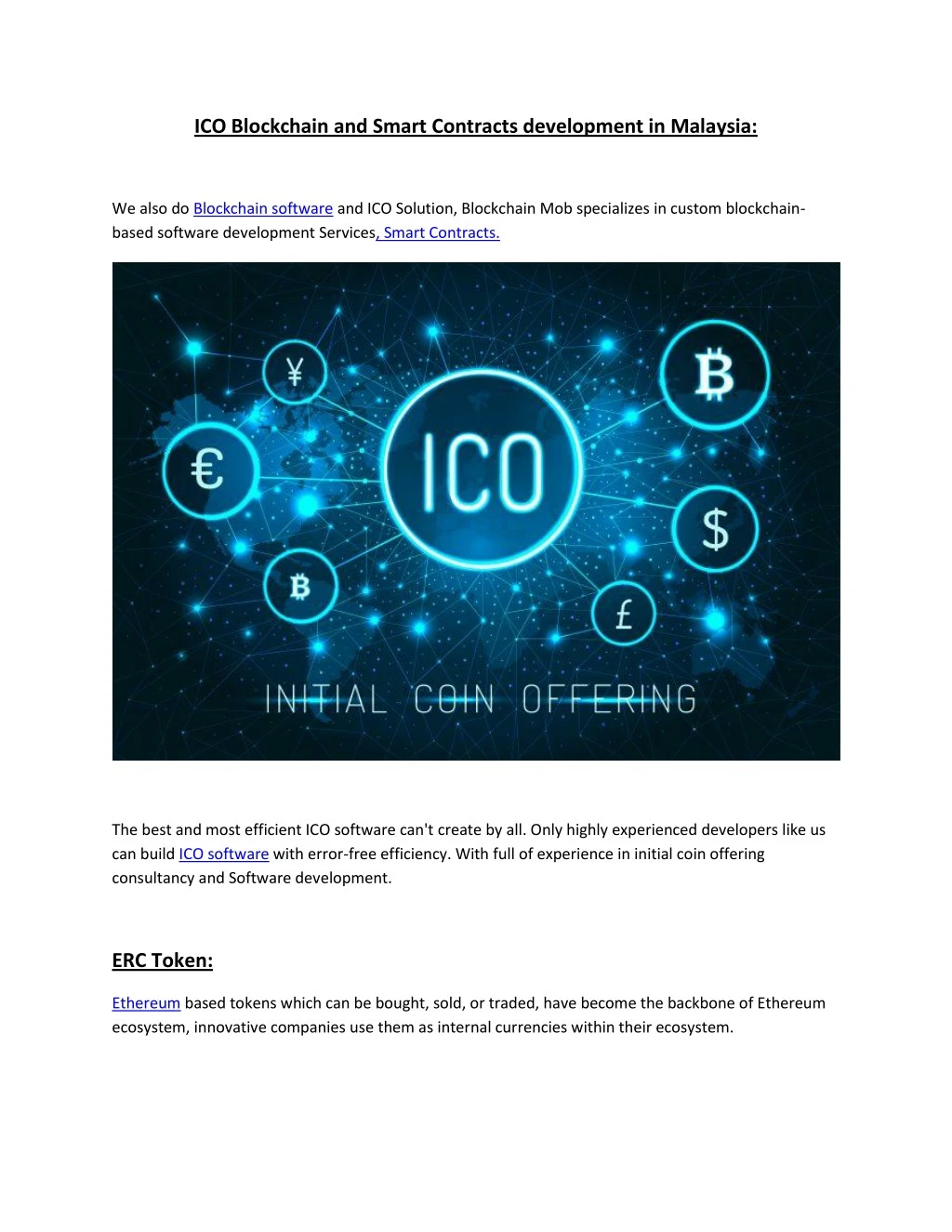 ico blockchain and smart contracts development