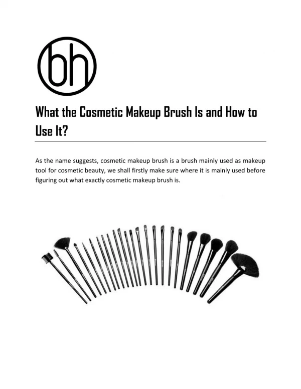 What the Cosmetic Makeup Brush Is and How to Use It?
