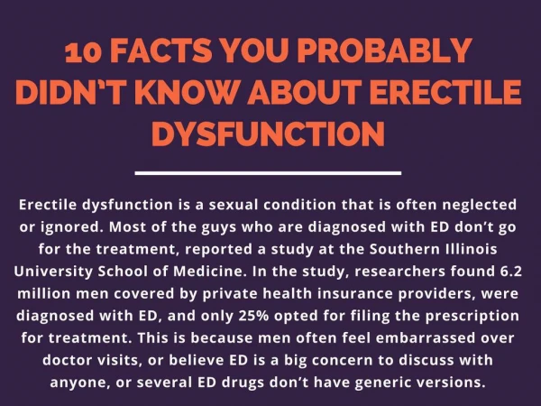 10 interesting facts you should know about erectile dysfunction today