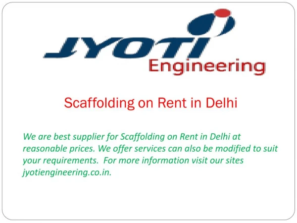 Scaffolding on Rent in Delhi