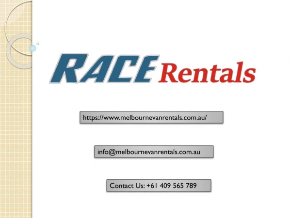 Race Rentals - Cheap Van Hire Services in Melbourne