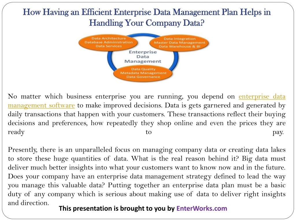 how having an efficient enterprise data
