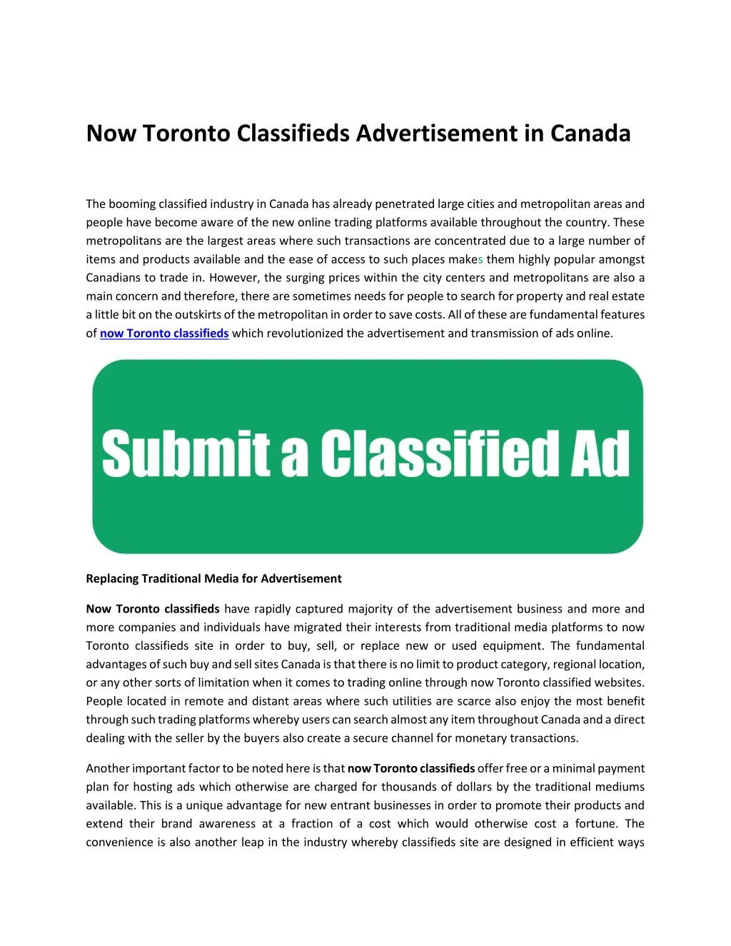 now toronto classifieds advertisement in canada