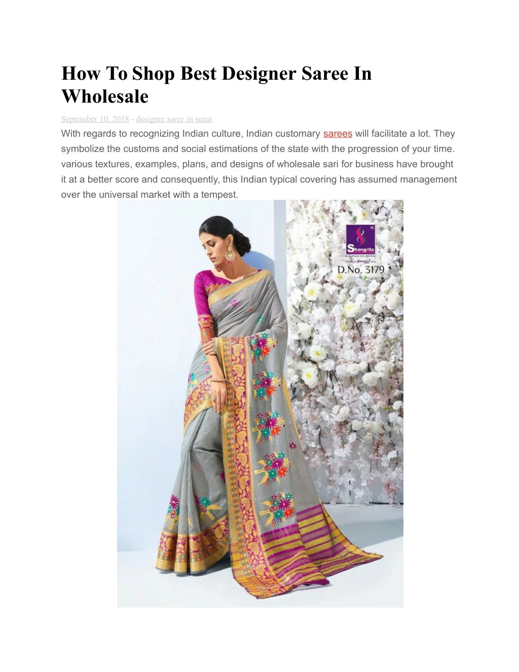 how to shop best designer saree in wholesale