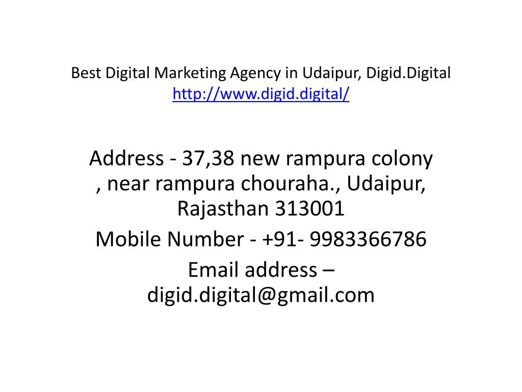 best digital marketing agency in udaipur digid digital http www digid digital