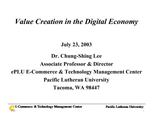 Value Creation in the Digital Economy