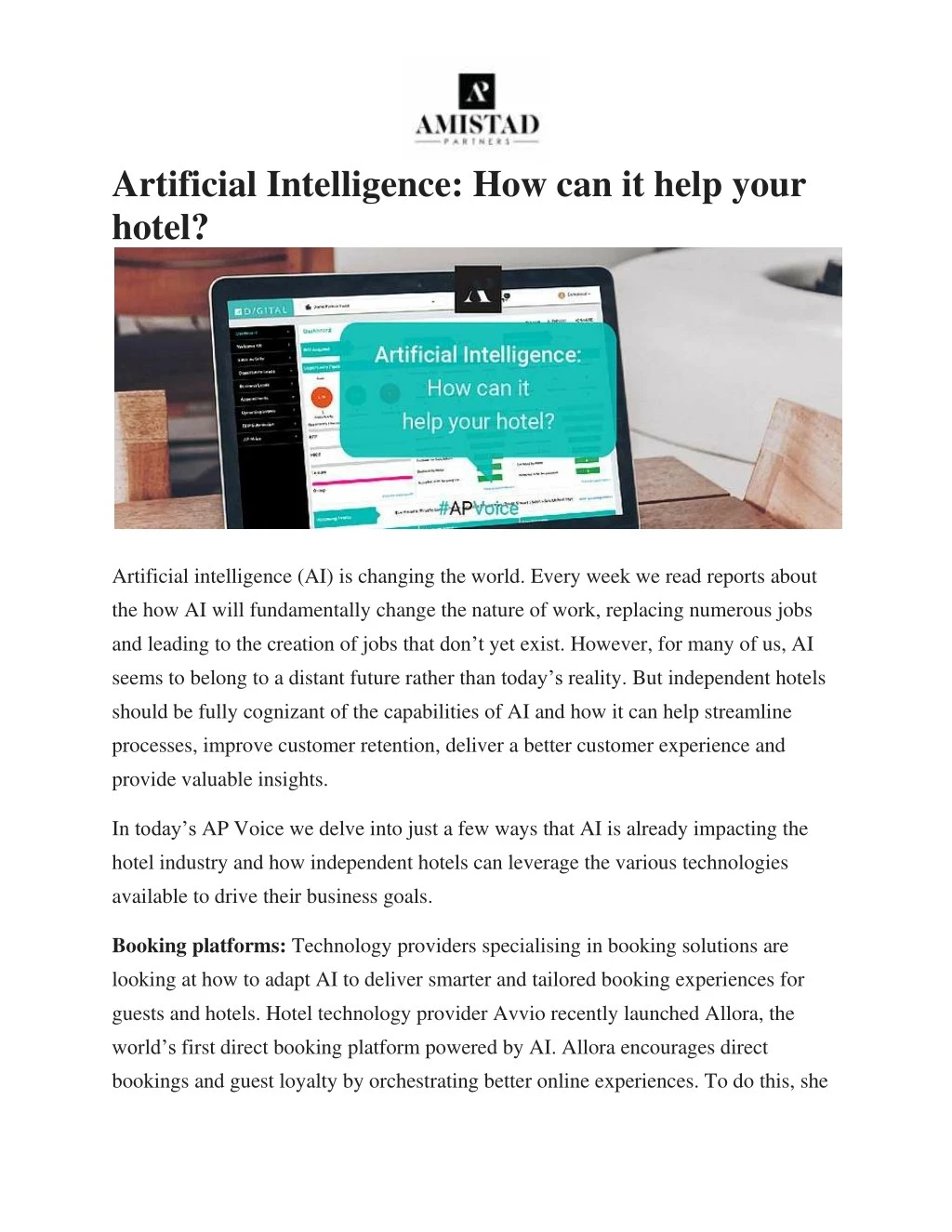 artificial intelligence how can it help your hotel