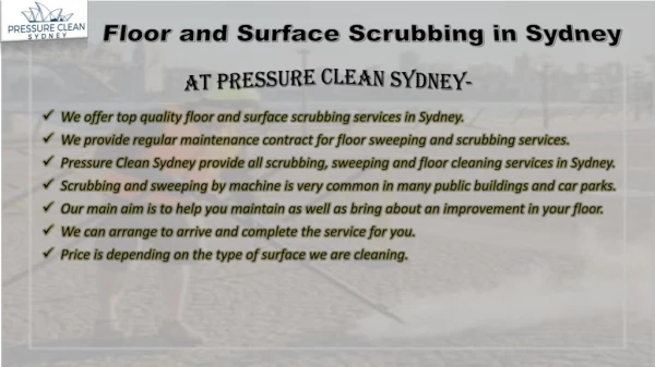 Floor and Surface Scrubbing in Sydney