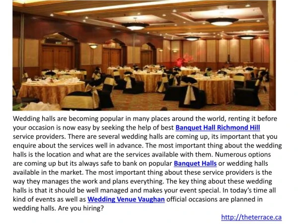 Vaughan Banquet Halls & Wedding Venue Vaughan