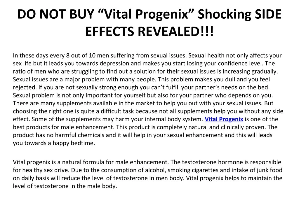 do not buy vital progenix shocking side effects
