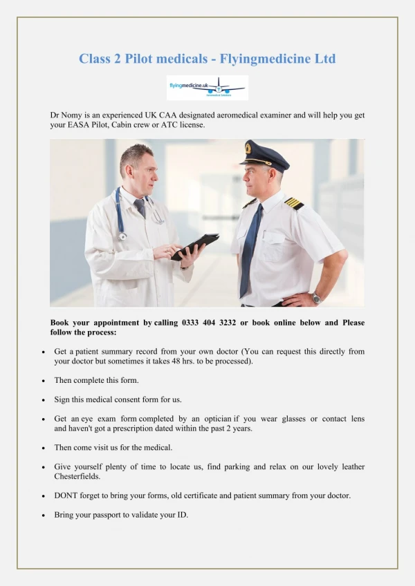Class 2 Pilot medicals - Flyingmedicine Ltd
