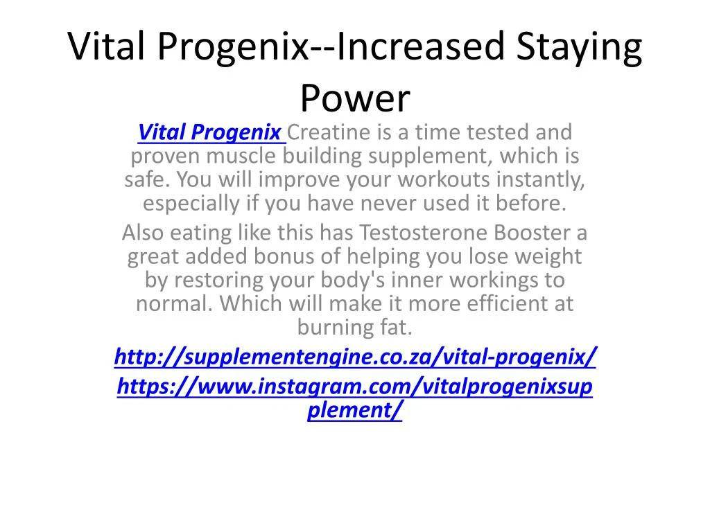 vital progenix increased staying power