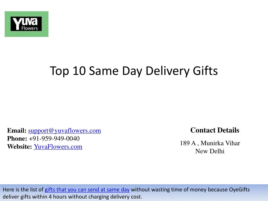 top 10 same day delivery gifts