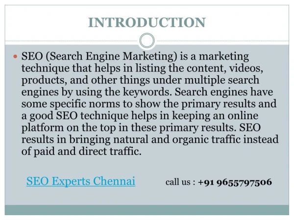 SEO Experts in Chennai India, Search Engine Specialist, Website Analyst