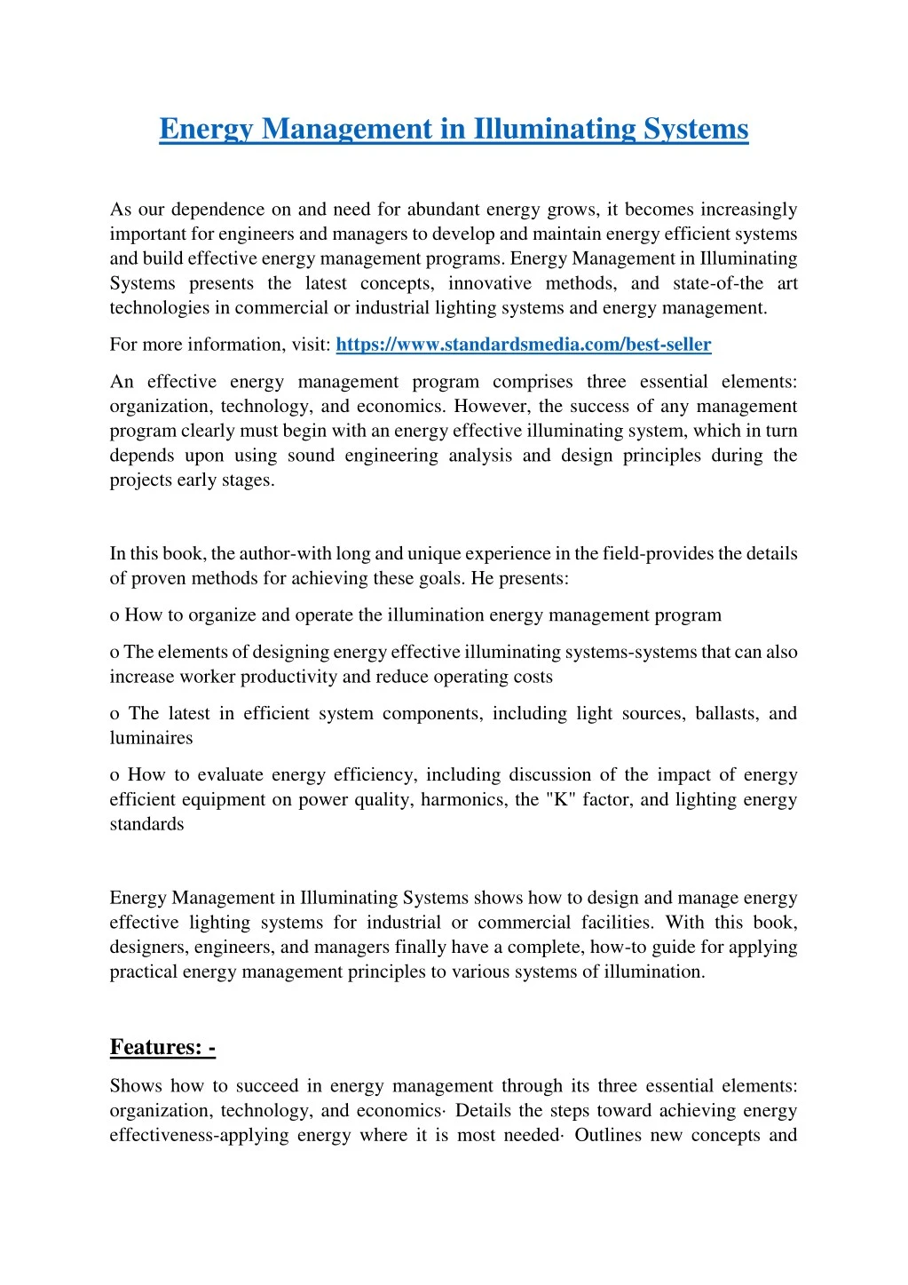 energy management in illuminating systems