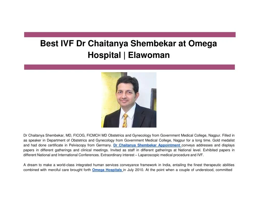 best ivf dr chaitanya shembekar at omega hospital elawoman