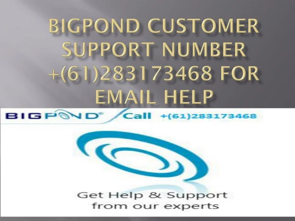 Call at Bigpond Customer Support Number (61)283173468 For Tech Help