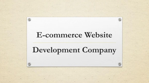 eCommerce Website Development Services Company