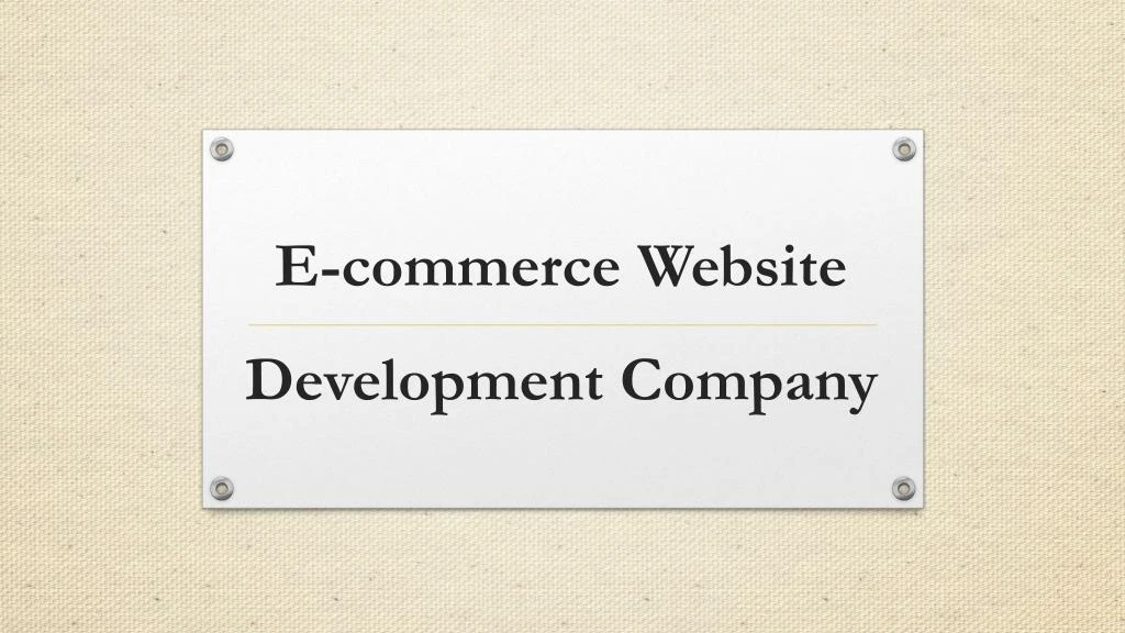 e commerce website development company