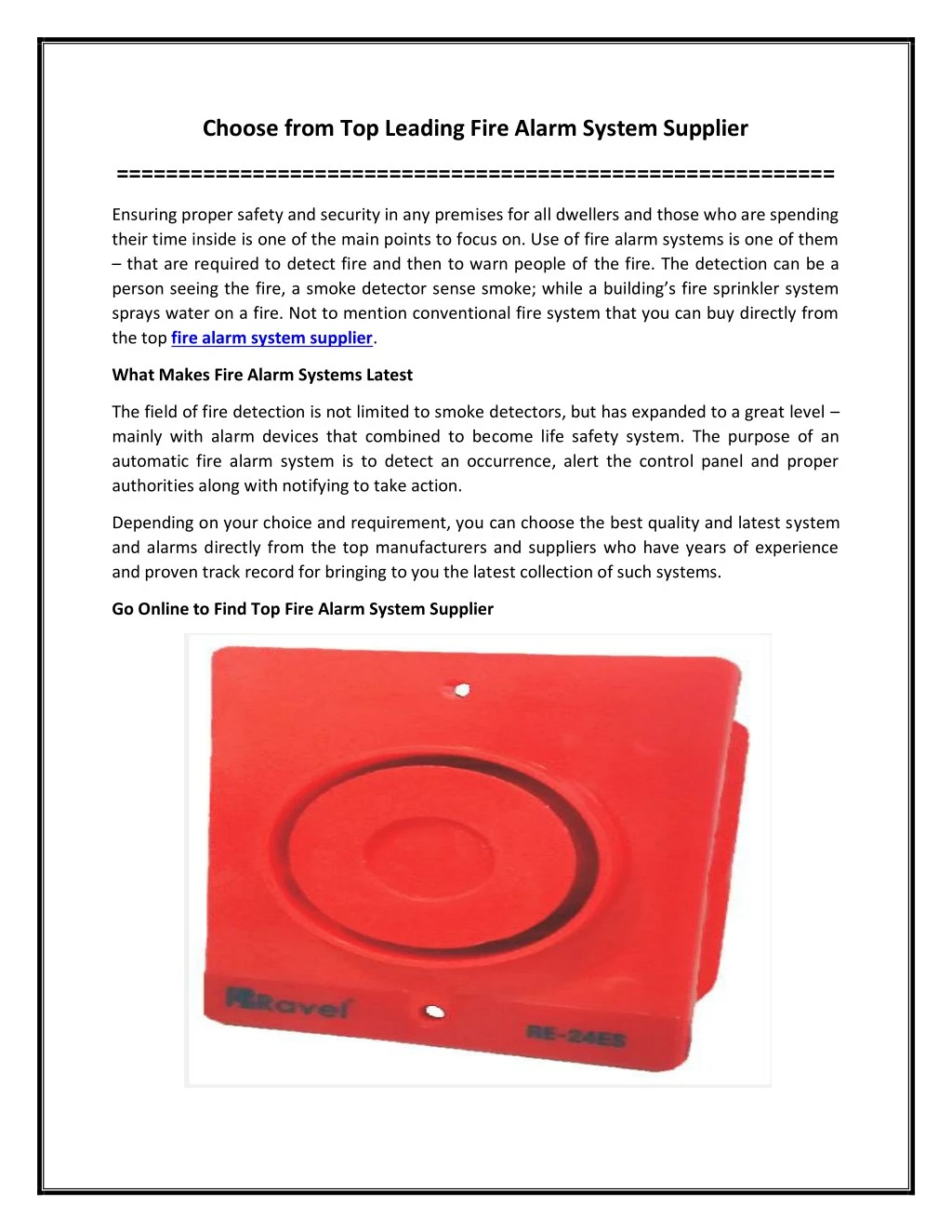 choose from top leading fire alarm system supplier