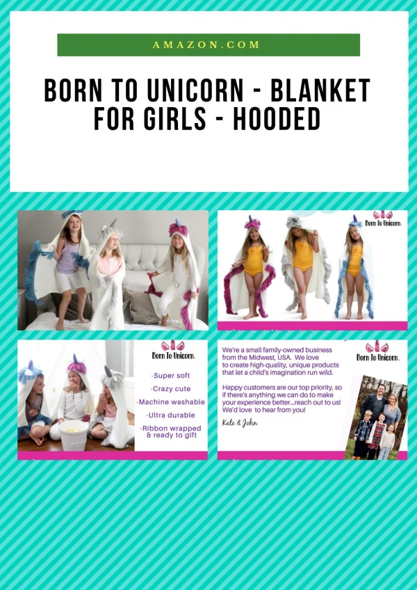 Born To Unicorn - Blanket for Girls - Hooded