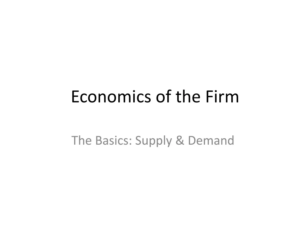 economics of the firm