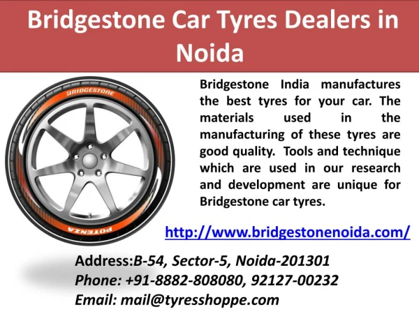 Get Best Bridgestone Car Tyres in Noida
