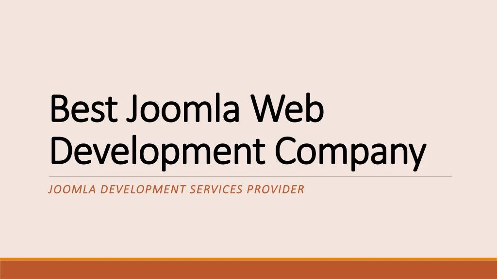 best joomla web development company