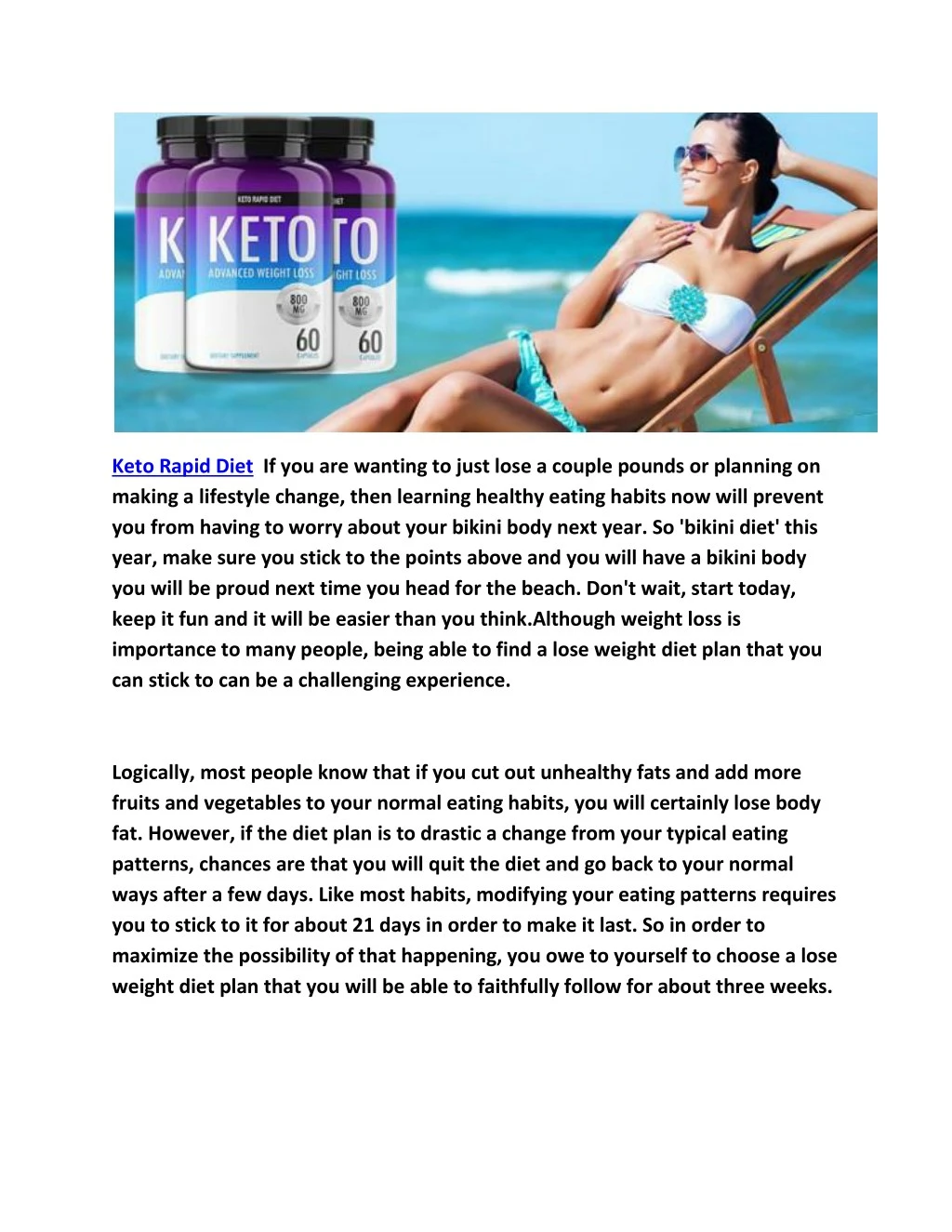 keto rapid diet if you are wanting to just lose