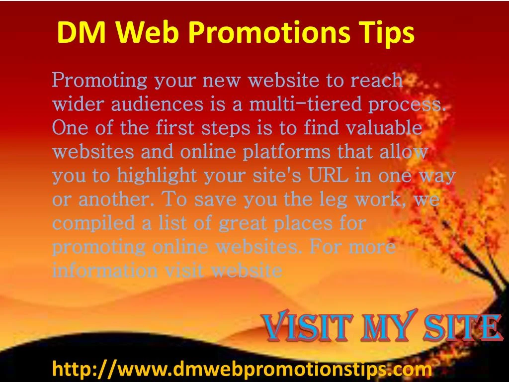 dm web promotions tips