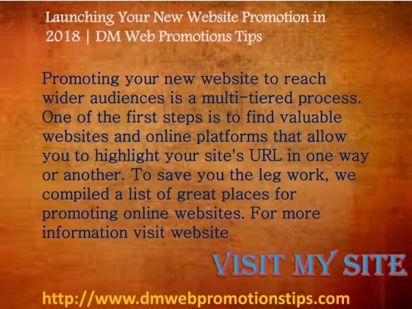 launching your new website promotion in 2018