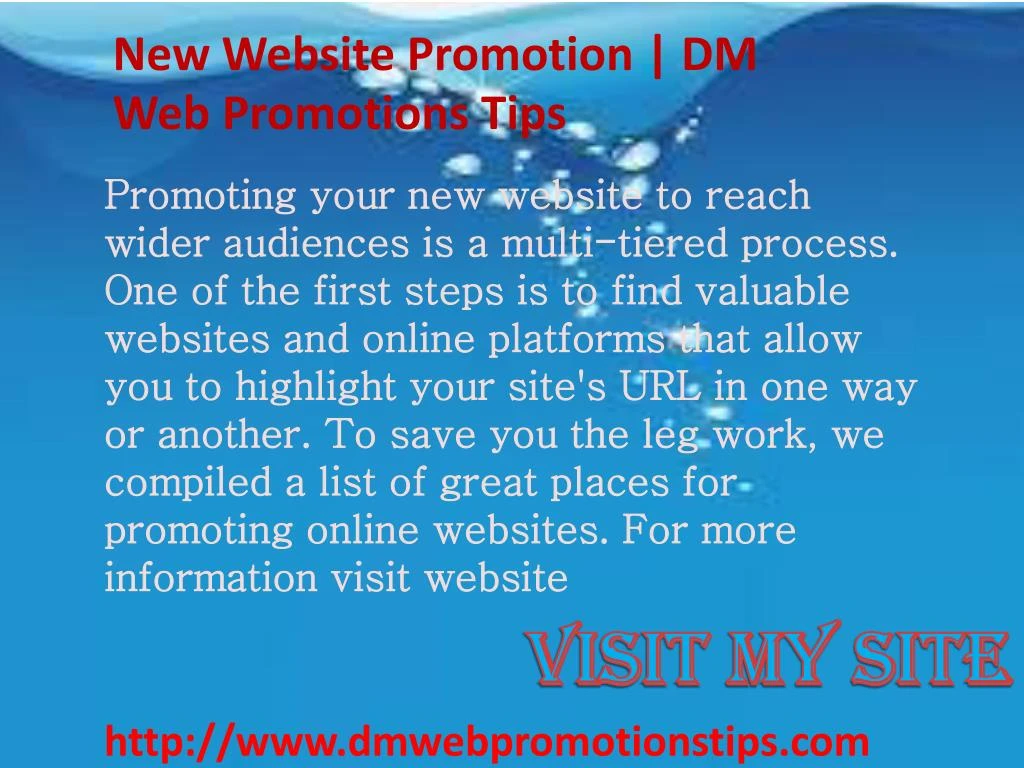 new website promotion dm web promotions tips