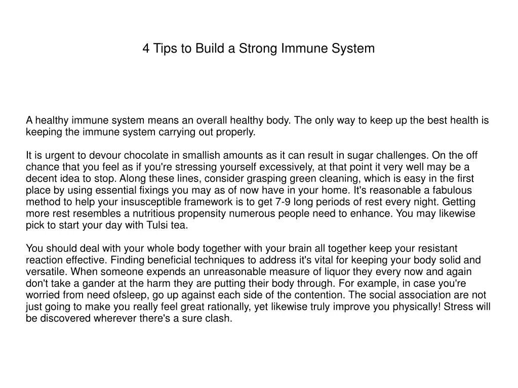 4 tips to build a strong immune system