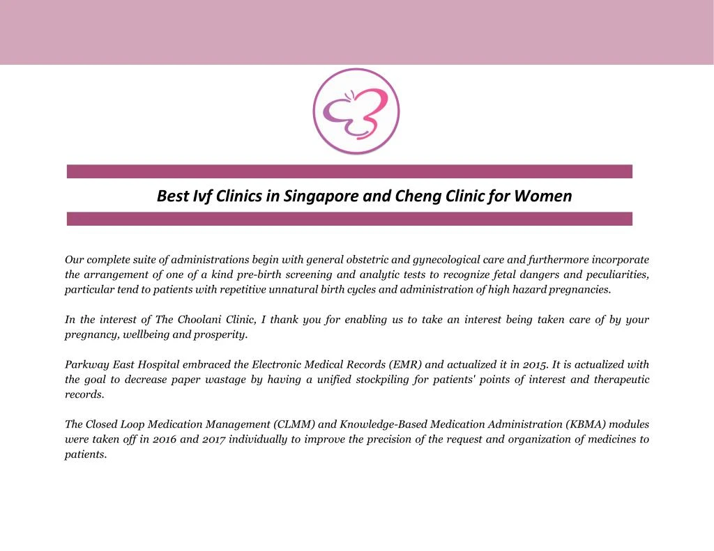 best ivf clinics in singapore and cheng clinic for women