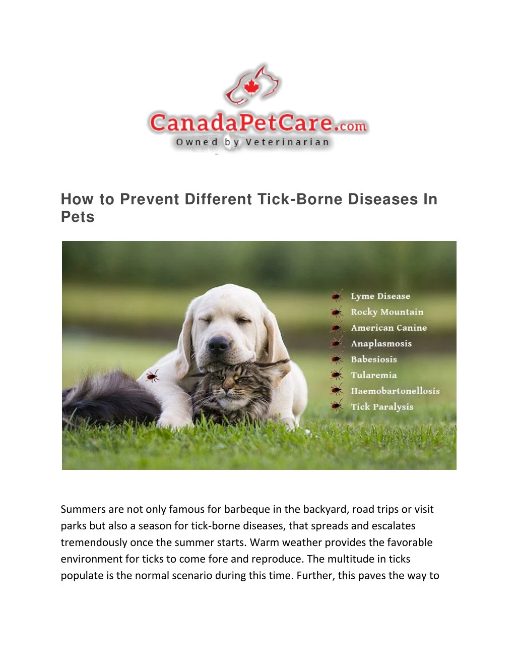 how to prevent different tick borne diseases